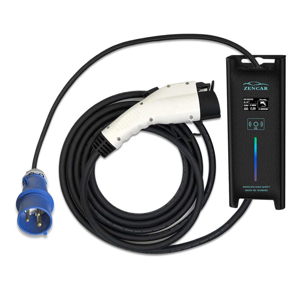 

Electric Vehicle 16A Type 1 EV Portable EV Charger with blue plug