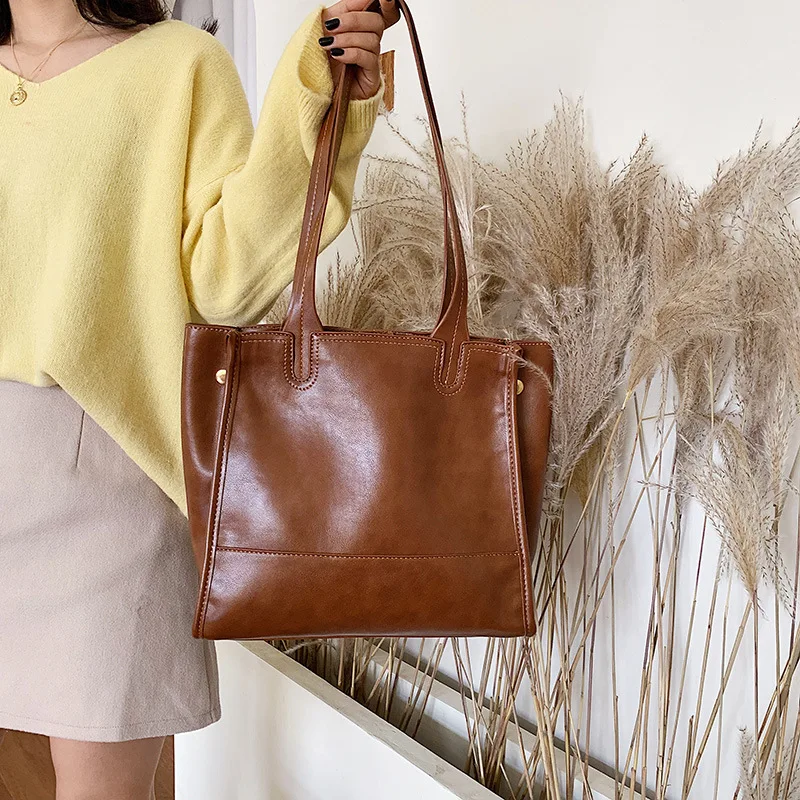 Новая Большая вместительная сумка осень и зима 2019 Женская модная простая