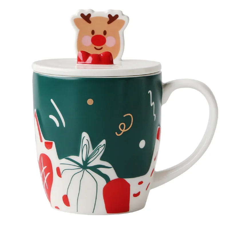 Рождественская кружка семейная керамическая с крышкой Набор чашек для воды | Дом