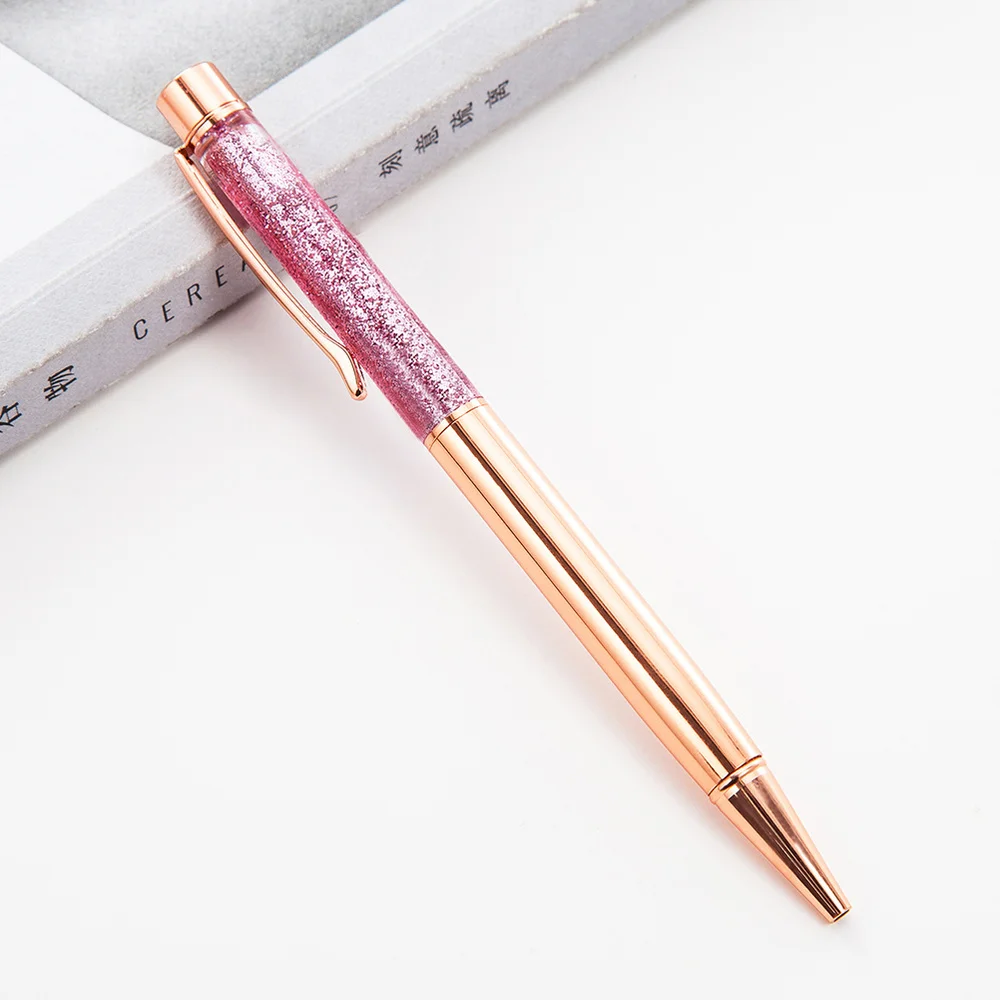 3 шт Розовое золото шариковых ручек набор металлических Bling динамический жидкий