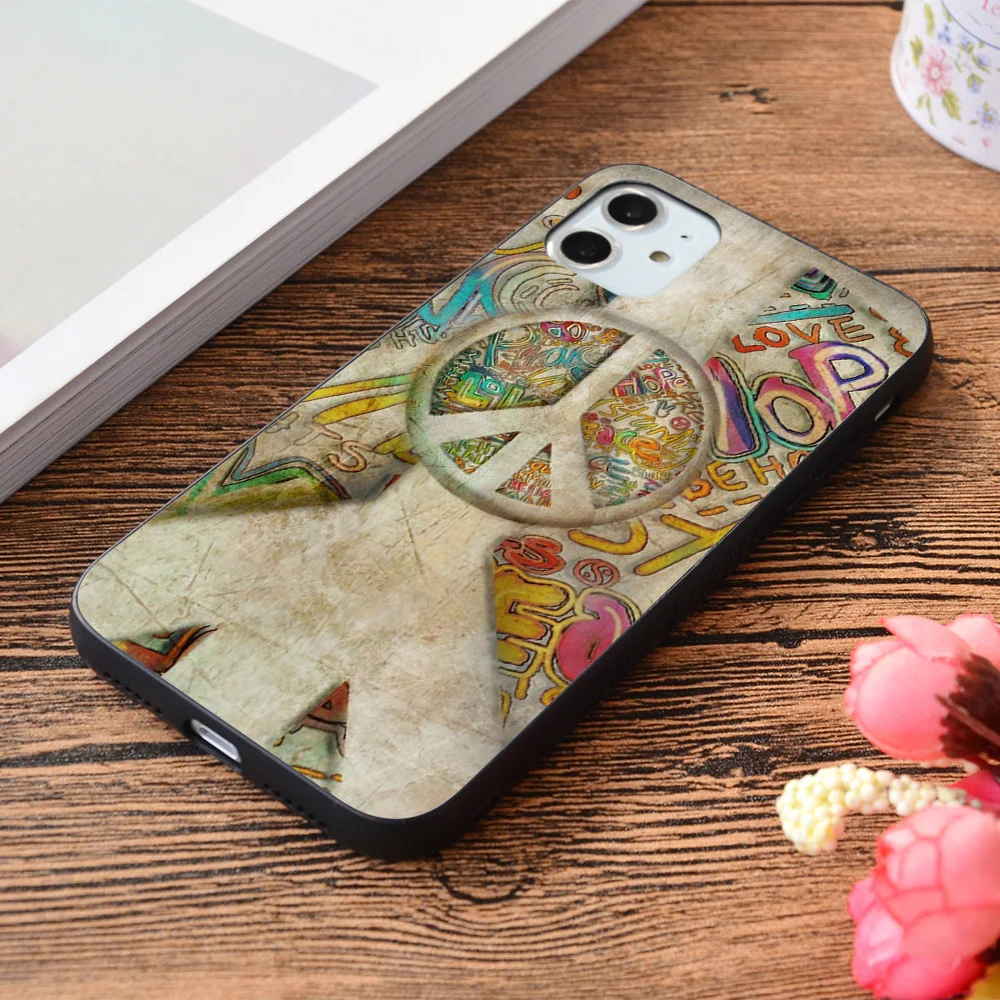 

For iPhone peace Soft TPU border Apple iPhone Case