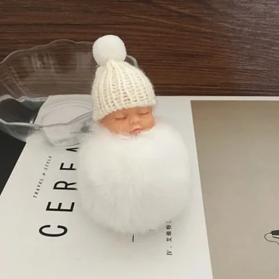 01 Милый цветок шляпа Спящая кукла брелок плюшевая кукла игрушки дети девочки подарок Juguetes искусственный шарик из меха кролика на сумку украшение кулон - Цвет: 01
