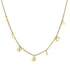 Ожерелье с именем на заказ, персонализированное Ретро готическое Золотое инициальное колье с буквами, ожерелья для женщин и девушек, ювелирные изделия из нержавеющей стали
