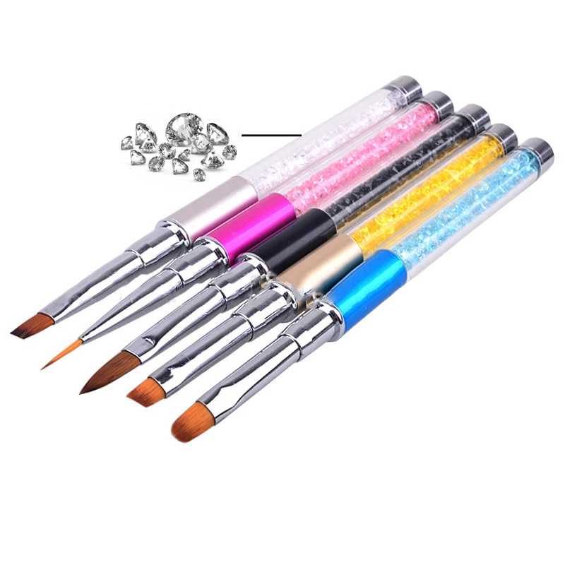 2 шт ногтей Стразы ручка набор кистей градиент рисунок Кисть Акриловая УФ гель