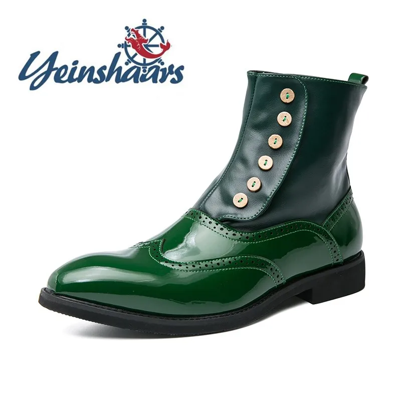 

Мужские ботинки-Броги из искусственной кожи, коричневые повседневные ботинки-оксфорды, деловая обувь, классические ботинки, весна-осень 2019