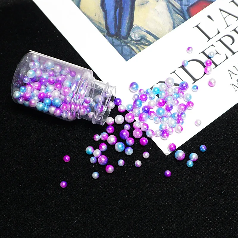 Жемчуг русалки каваи Радужный круглый жемчуг без отверстия изделия из УФ смолы