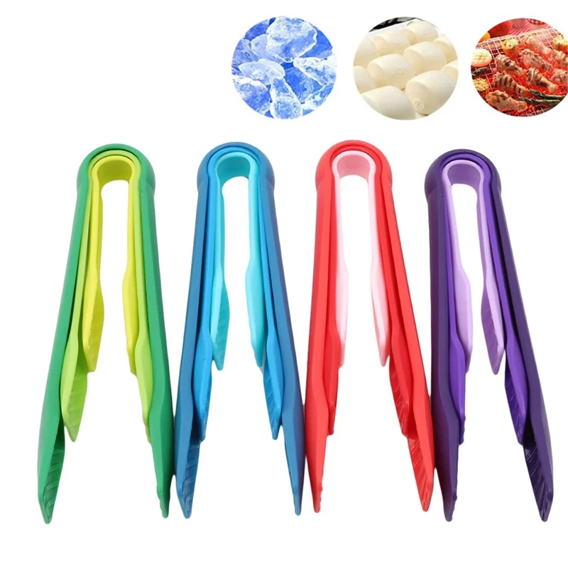 

3Pcs/Set Silicone Food Tong Plastic Kitchen Tongs Silicone Non-slip Cooking Clip Clamp BBQ Salad Tools Grill Kitchen Accessories