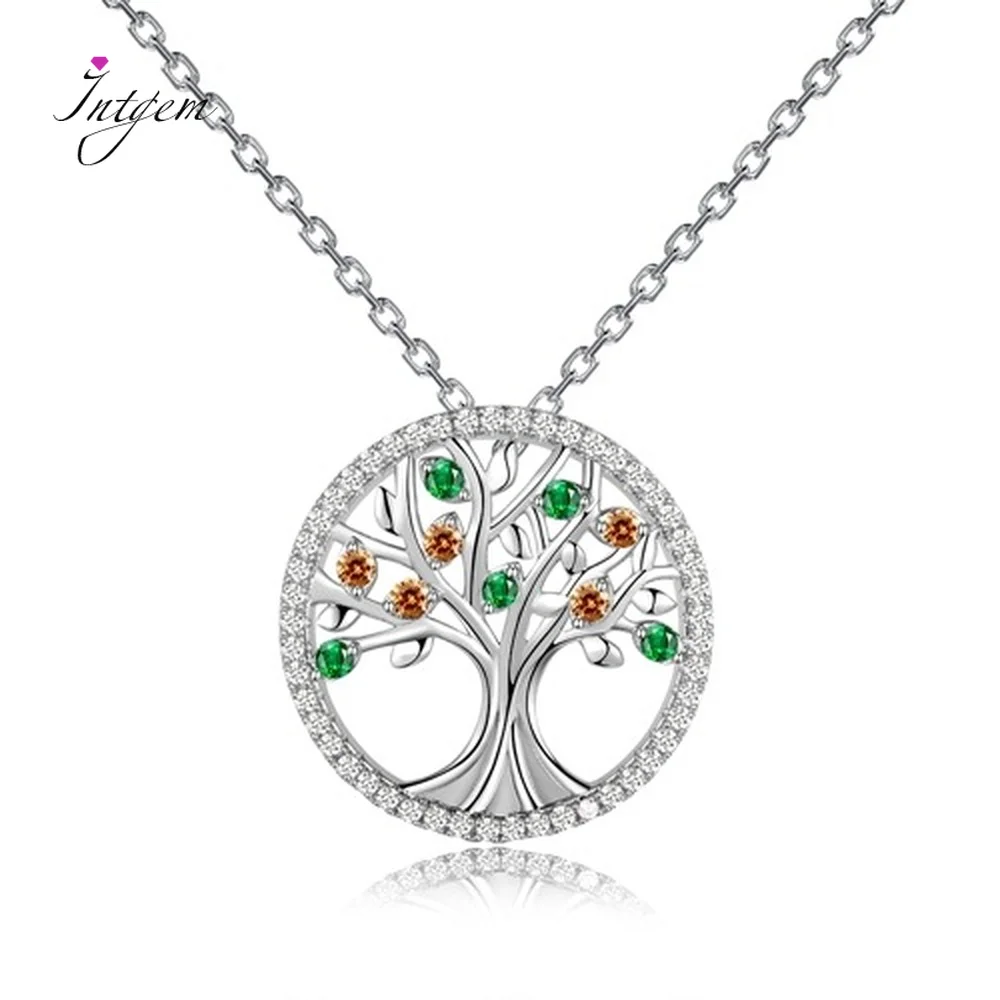 

Tree Of Life 925 Silver Platinum Necklaces Pendants With Spinel Stones Silver Jewelry Necklace For Women Top Brand Wedding Gifts