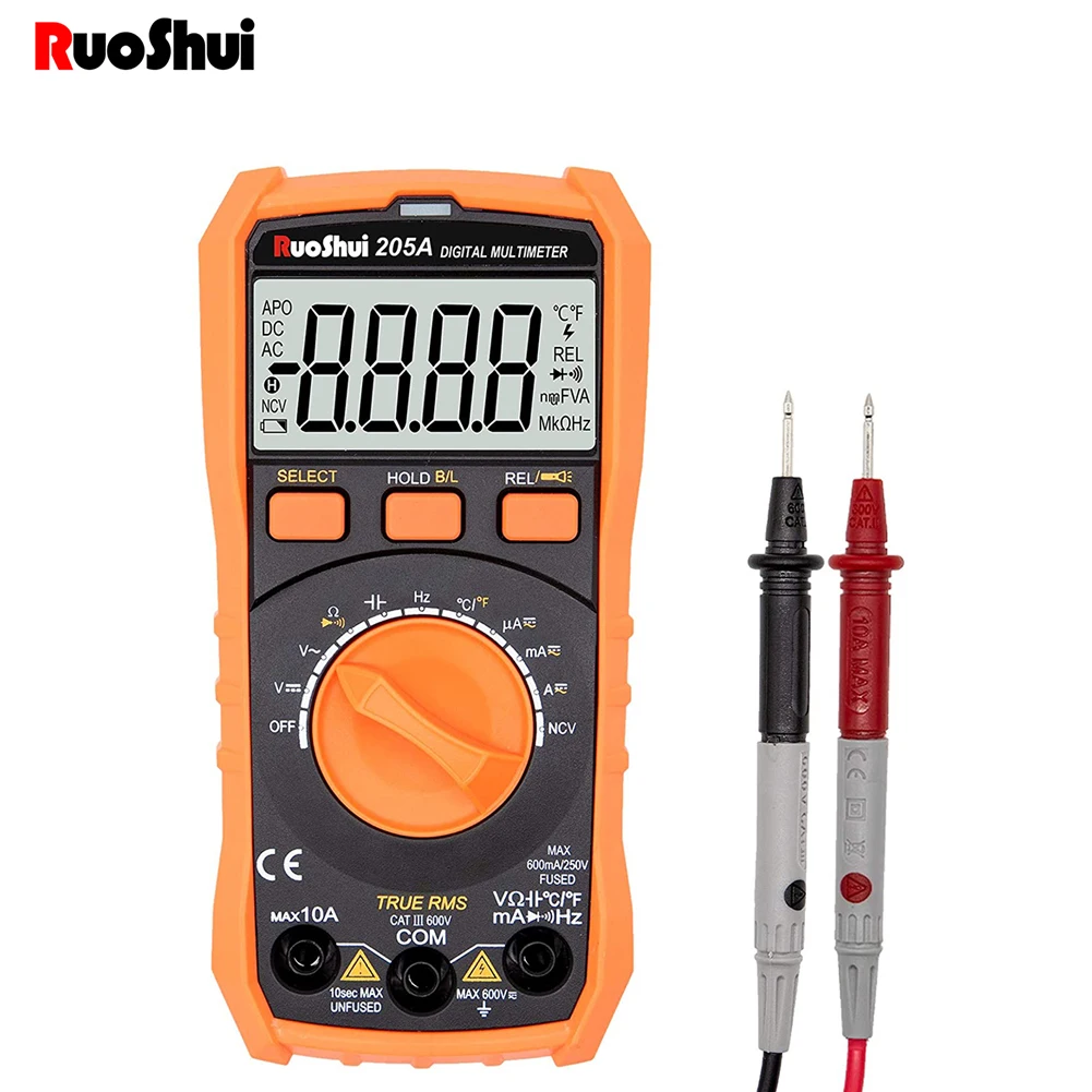 Мультиметр RuoShui Model 205A С Термопарой. True RMS 6000 отсчетов автоматический выбор