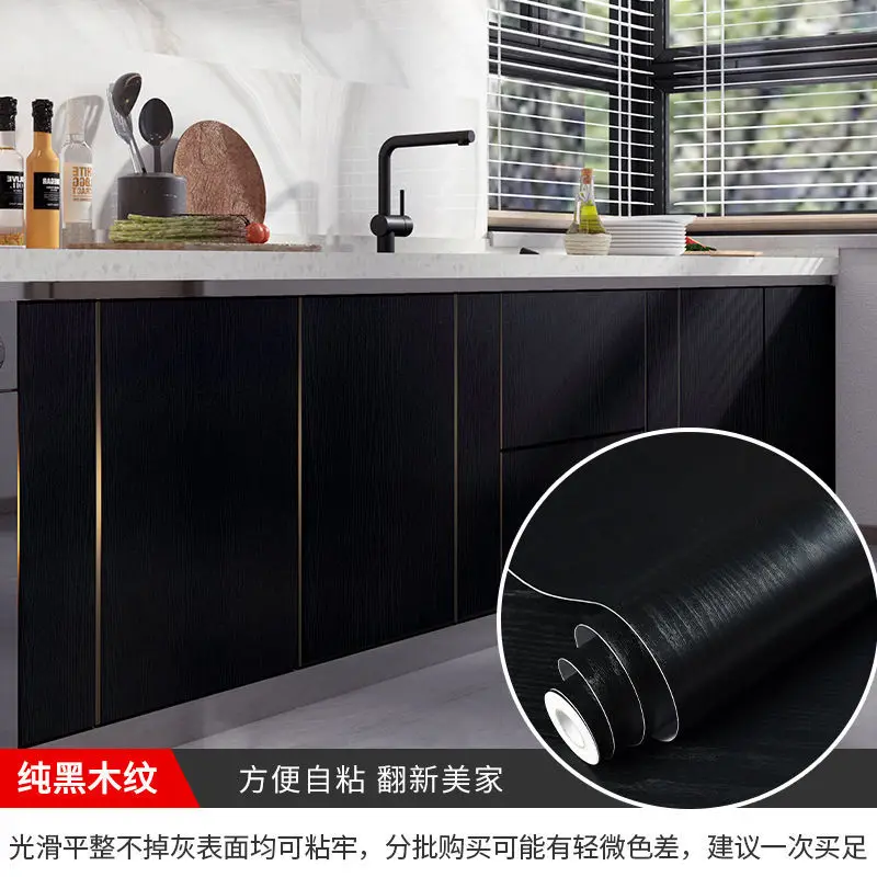 

Wood Pattern Wall Stickers Solid Color PVC Waterproof Stickers DIY Self-adhesive Restorable Old Door Cabinet Wardrobe Furnitures