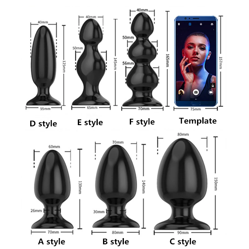 100% силиконовая Анальная пробка SM анальная унисекс секс-пробка 6 разных размеров
