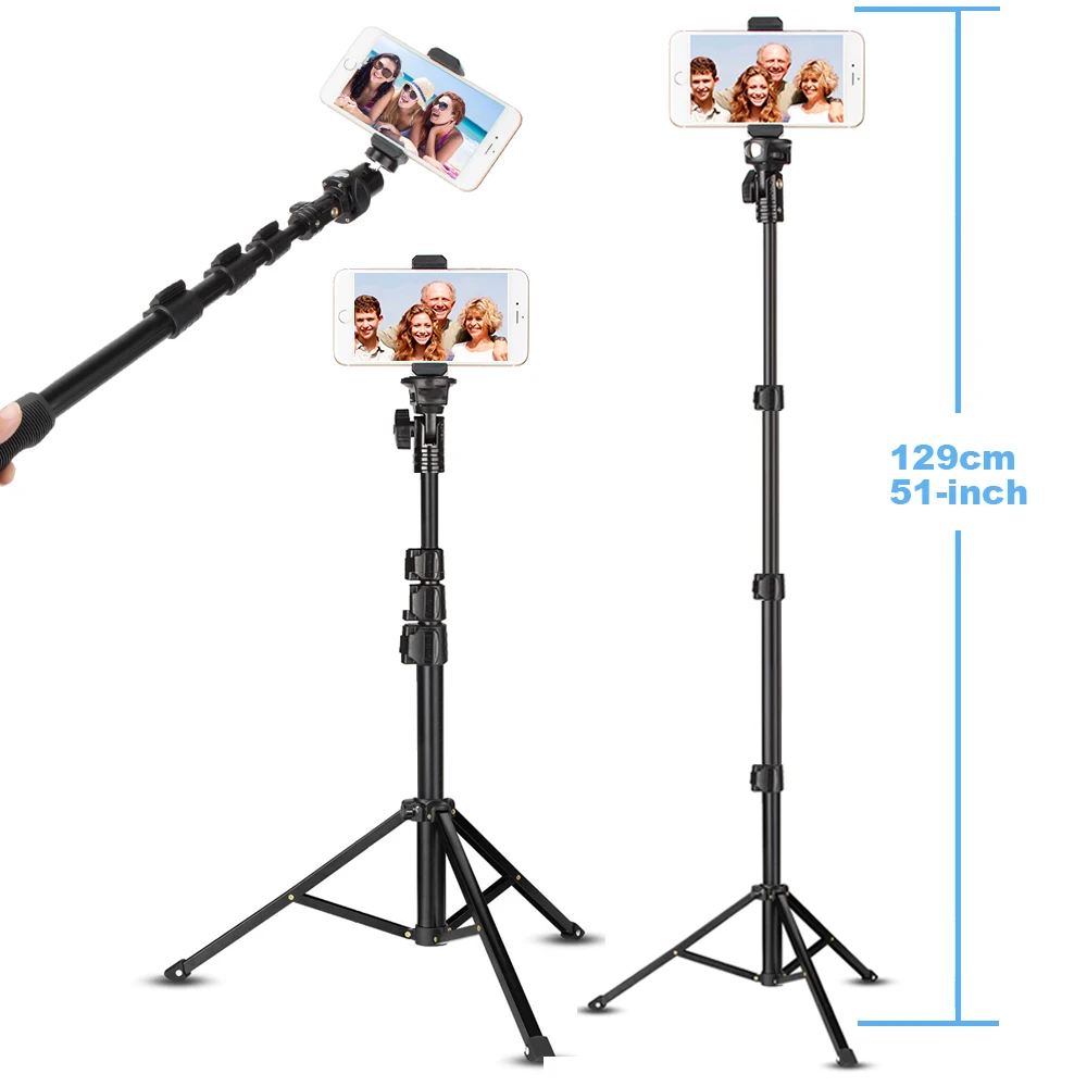 

Cell Phone Selfie Stick Travel Tripod Stand for Mobile Phones iPhone iPAD HUAWEI Xiaomi Redmi Tablets wireless Bluetooth Portabl
