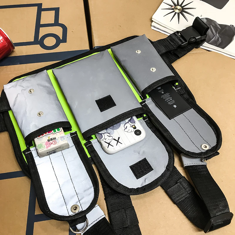 Тактическая нагрудная сумка светоотражающая в стиле хип-хоп унисекс | Багаж и