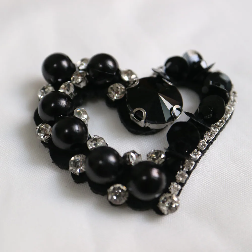 1 шт. вышитые бисером жемчужные нашивки в форме сердца для одежды пришивные