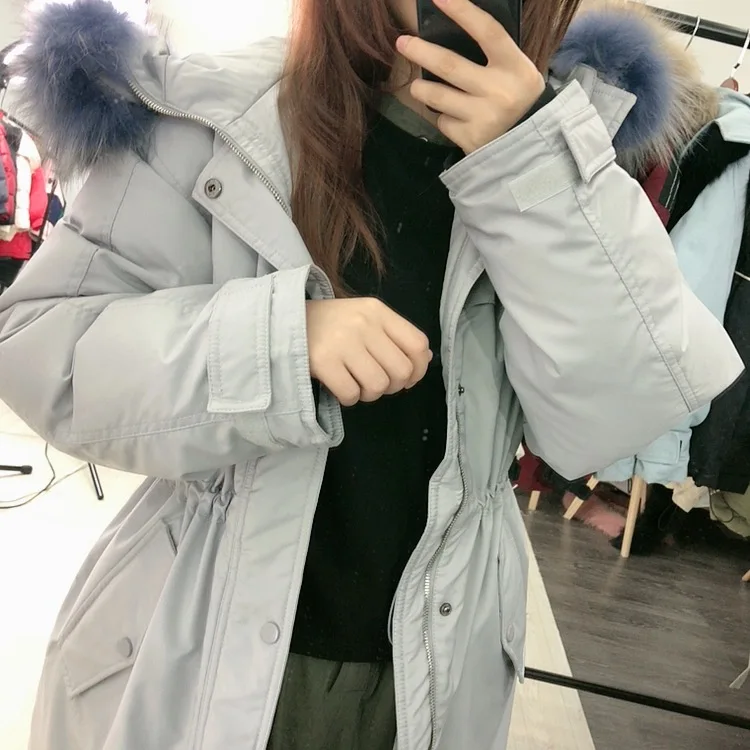 Nagymaros/куртка пуховик с воротником для девочек длинная свободная куртка на утином