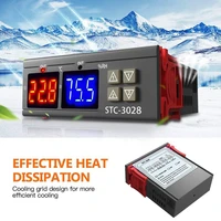 temperature controller stc 3008 digital dual display dual ntc probe sensor for farm various refrigerator greenhouse aquarium