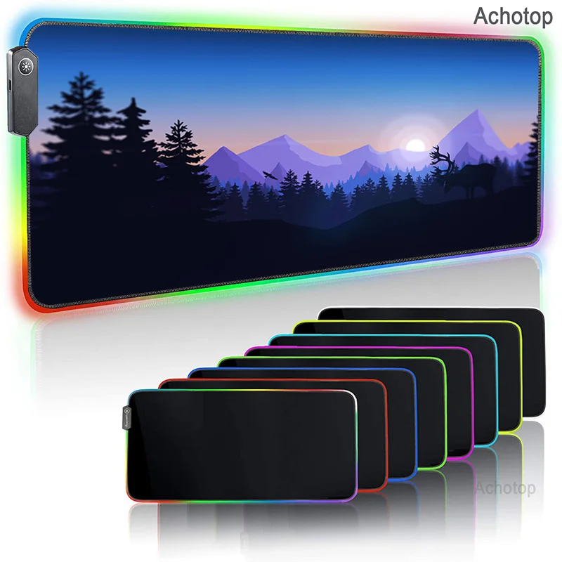 

Deep forest firewatch RGB Mousepad Gaming Mouse Pad LED Large Keyboard Laptop Gamer 70x30 cm Deak Mat for Cs Go LOL With Backlit