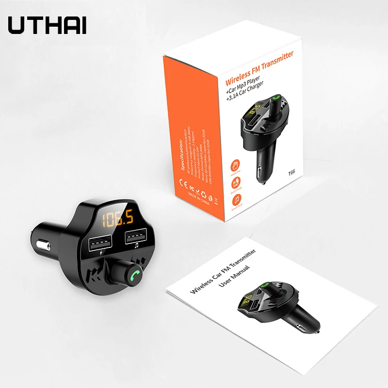 Автомобильный FM-передатчик модулятор 3 1 А USB-разъем Bluetooth беспроводной MP3-плеер