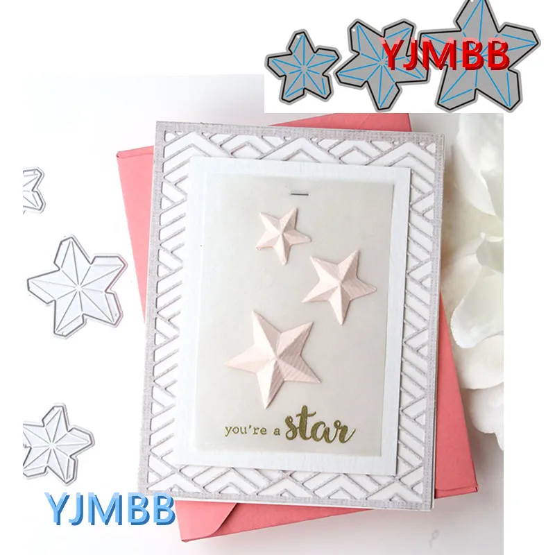 

YJMBB три пятиконечные звезды разного размера металлические Вырубные штампы для скрапбукинга альбома бумаги «сделай сам» карты Ремесло тисн...