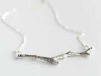 10 nature woodland twig simple olive bar necklace botanical limb necklace tree branch pendant chain necklace jewelry women gift