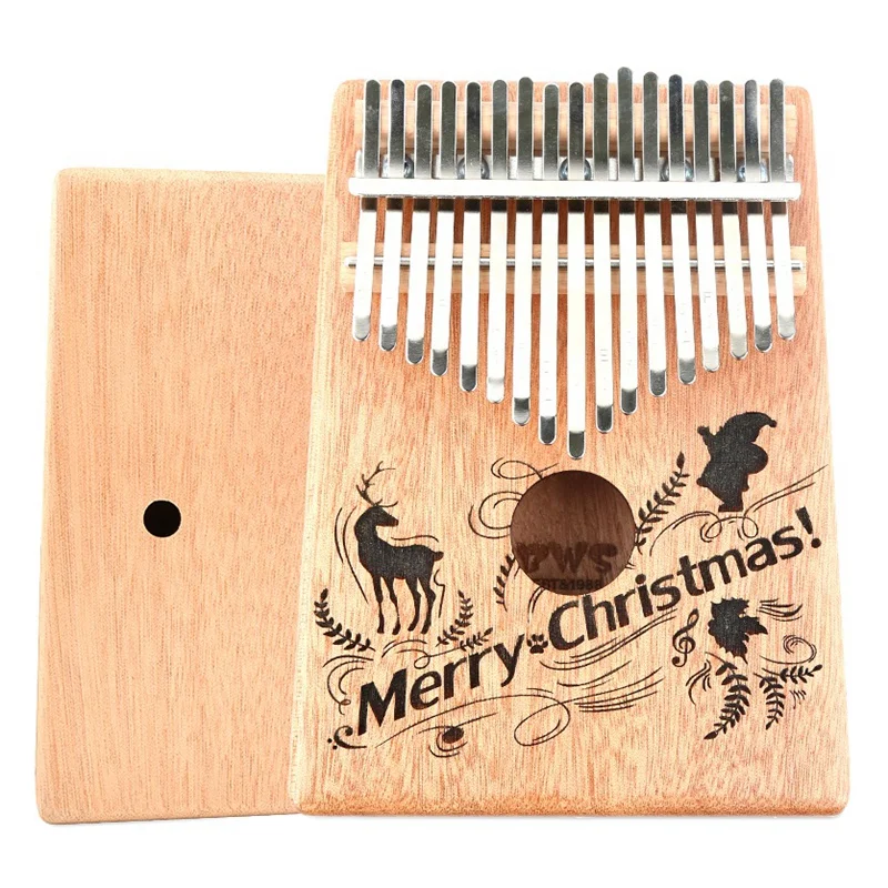

Kalimba 17 Keys Thumb Piano Merry Christmas with Tune Hammer Mbira Gifts for Kids Adult Beginners