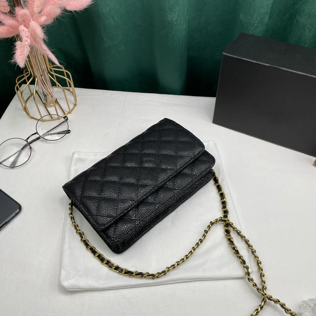 

Luxury Design Female bag Bag woman 2021 women's brand Shoulder bag Handbag Leather bag Caviar pattern Chain bag Lingge Fortune