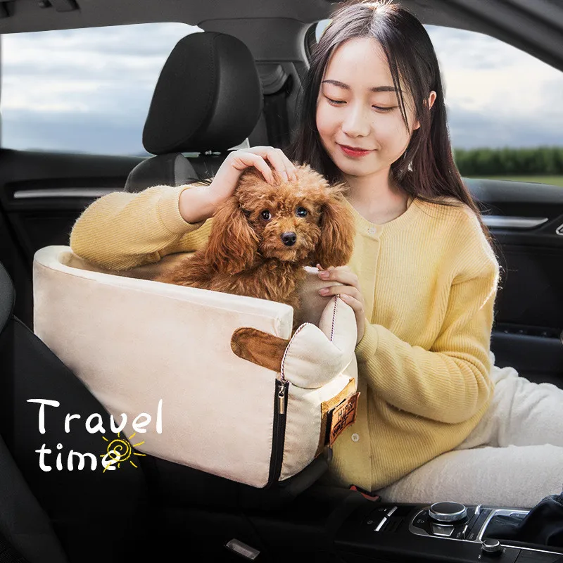 

Dog Car Kennel Car Pet Car Travel Portable Pad Cat Safety Seat Central Control Nest Teddy Pomeranian Pet Supplies