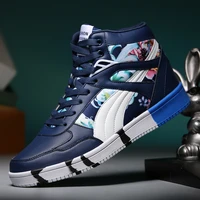 high quality breathable men high top sneakers casual sneakers men skateboard shoes printed high shoes zapatillas de deporte