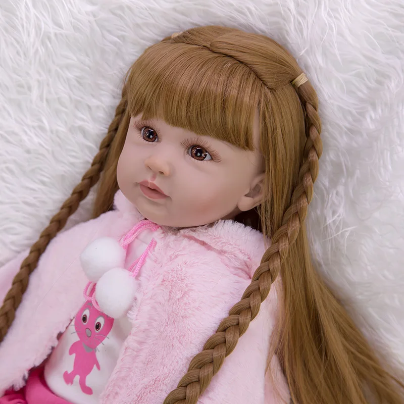Кукла Reborn из силикона 60 см с длинными волосами|Куклы| |