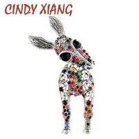 cindy xiang 2 color choose rhinestone donkey brooches women and men fashion unisex animal pin funny cute big cartoon kid gifts