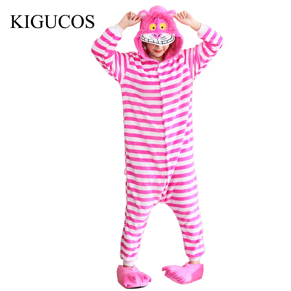 KIGUCOS onesies Чеширский кот мультфильм животных пижамы для женщин зимние теплые