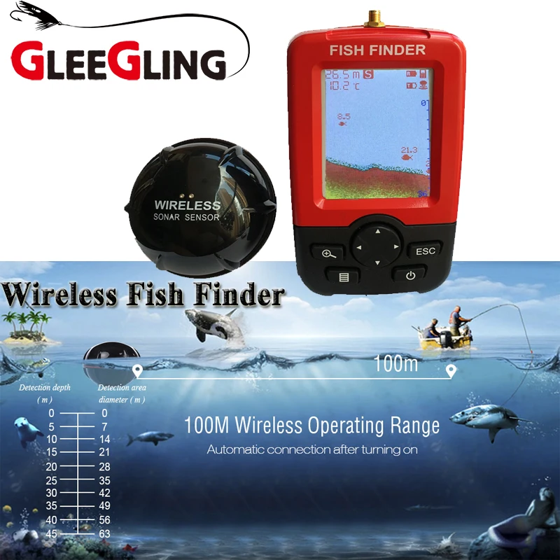 Зимний Портативный ЖК рыболокатор беспроводной сигнализация подводный датчик