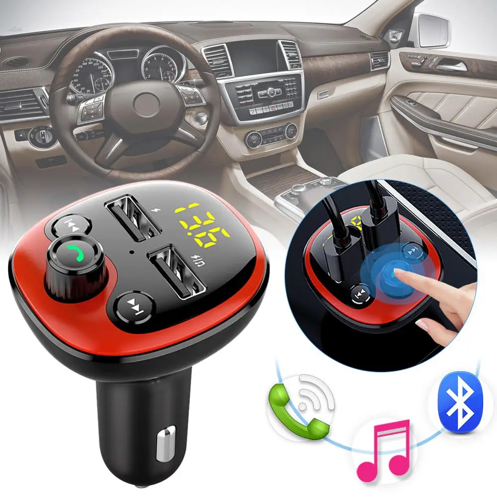 Автомобильный MP3 плеер Bluetooth FM передатчик для автомобиля 12 24 В двойные 3 1 а USB порты