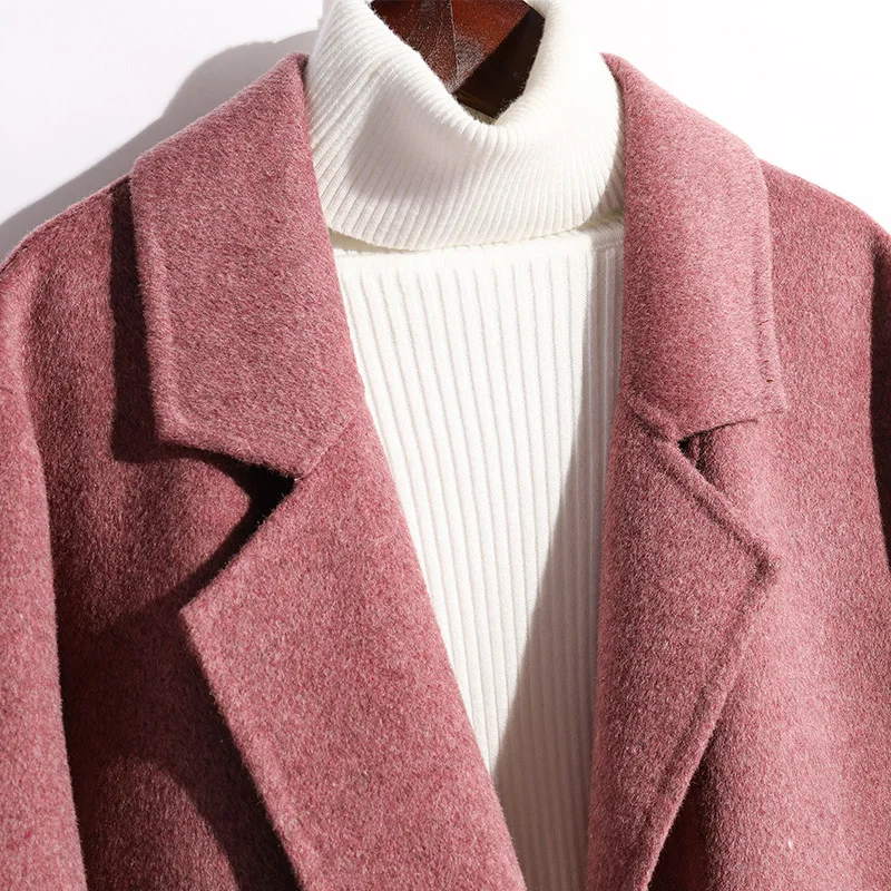 Зимнее шерстяное пальто Женская Осенняя Одежда элегантная женская 100% шерстяная