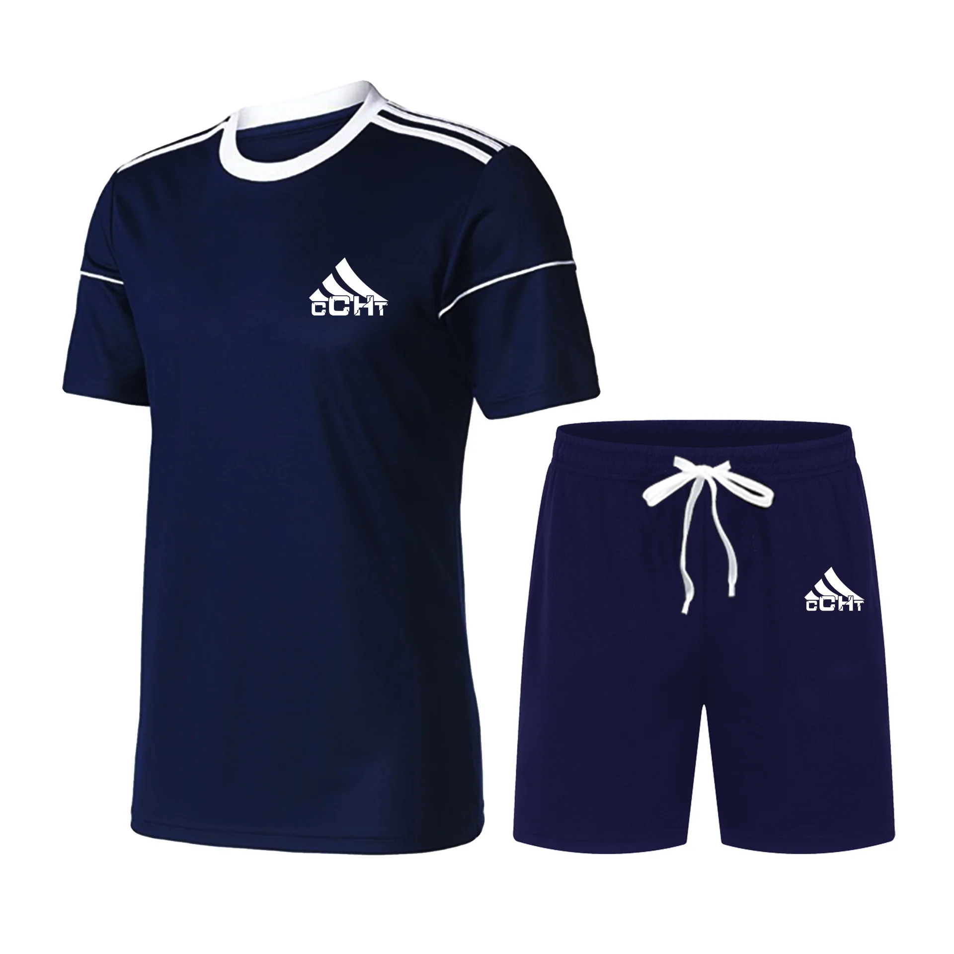 

new brand fashion O-neck basketball men's T-shirt + sports shorts suit summer high-quality Polyester T-shirt sports running suit
