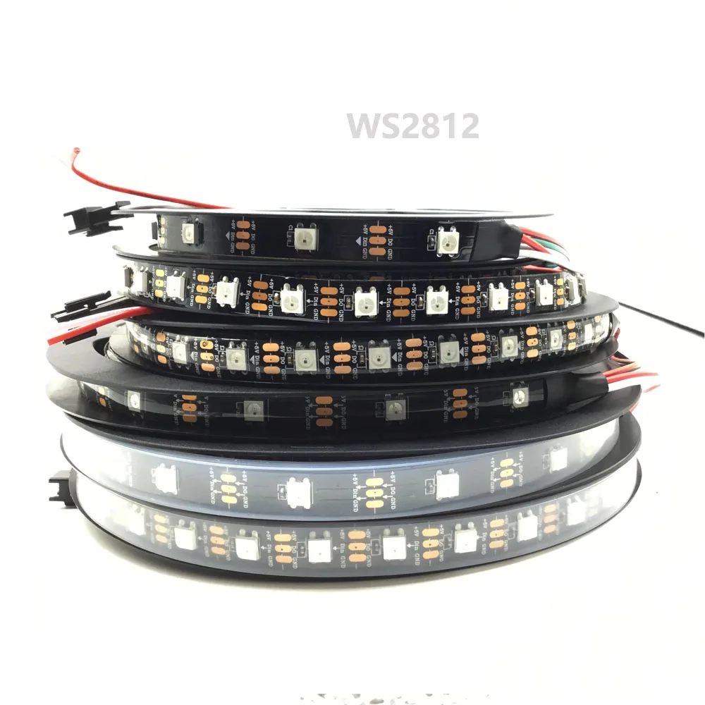 1 5 м WS2812B WS2812 RGB светодиодный светильник с полосками водонепроницаемый