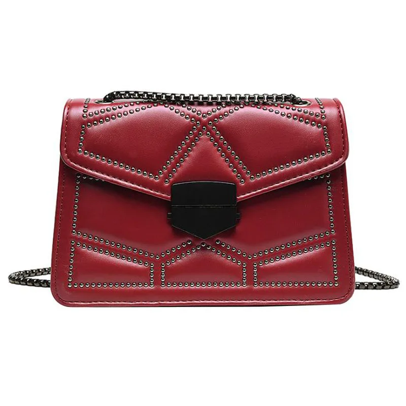 Женские сумки через плечо сумка на с заклепками и цепочкой дизайнерские