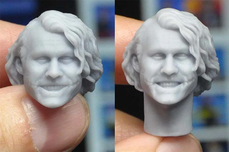 1/12 масштаб Heath Ledger Joker Неокрашенная голова версии злого улыбки для фигурок 6