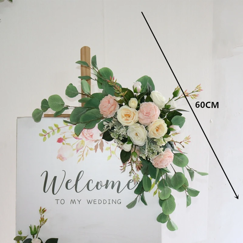 

Wedding Backdrop Layout Decorative Artificial Floral Wall Table Runner Arch Hanging Flower Row For Mall Photography Flower Stand