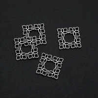 20pcslots 15x15mm antique silver plated flower connectors rhombus charms for diy jewelry making finding supplies hqd wholesale