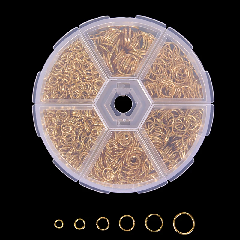 

1 Box Metal DIY Jewelry Findings Open Single Loops Jump Rings & Split Ring For Jewelry Making