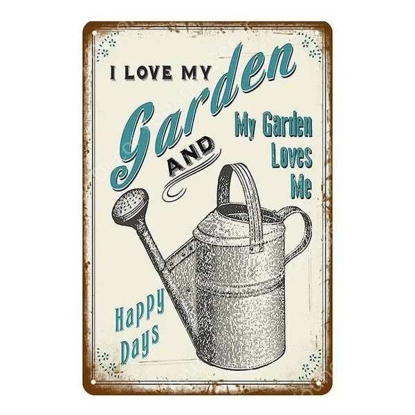 

The Kitchen Herb For The Garden Decor Flowers Tools Vintage Metal Signs Living Dining Gardening Room Wall Poster YI-119