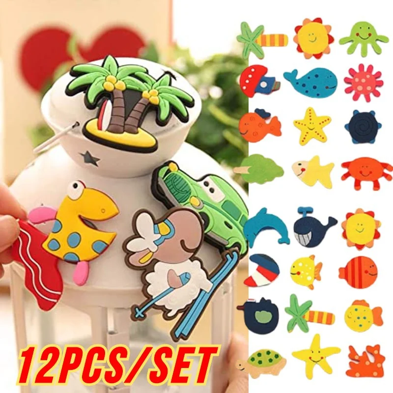 12pcs Multicolor Wooden Fridge Magnet Educational Refrigerator/Calendar/Whiteboard Toy Symbol Cartoon Baby Home Decor | Дом и сад