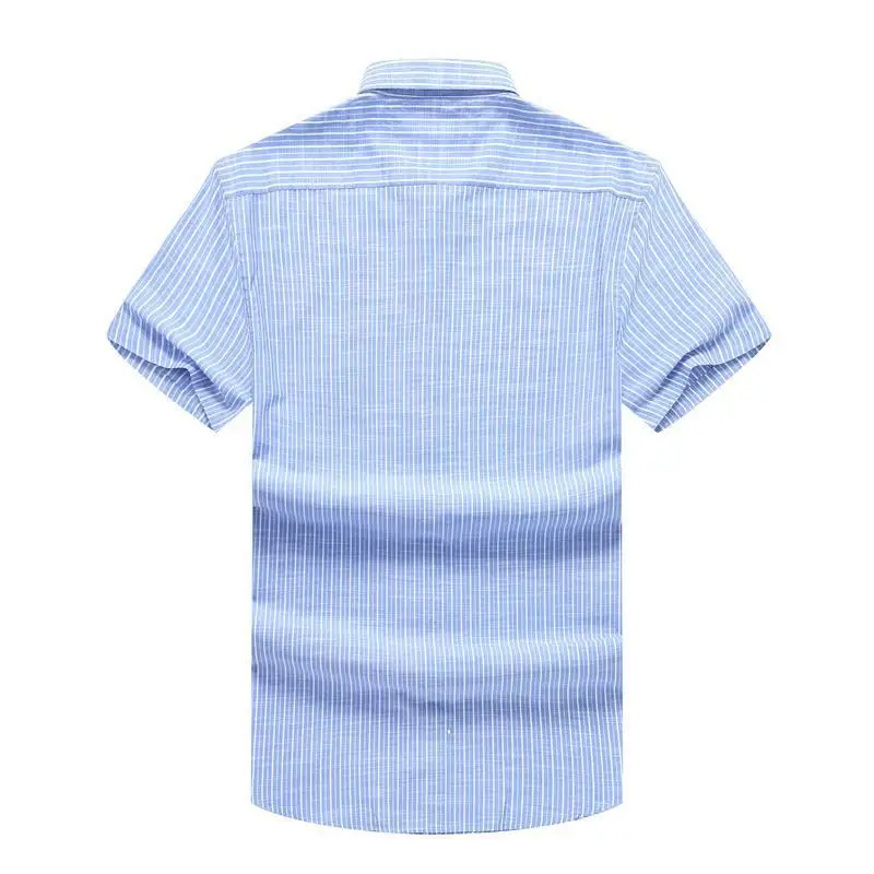 Новый размера плюс 8XL 7XL 6XL 5X новые летние рубашки с коротким рукавом в полоску 100%