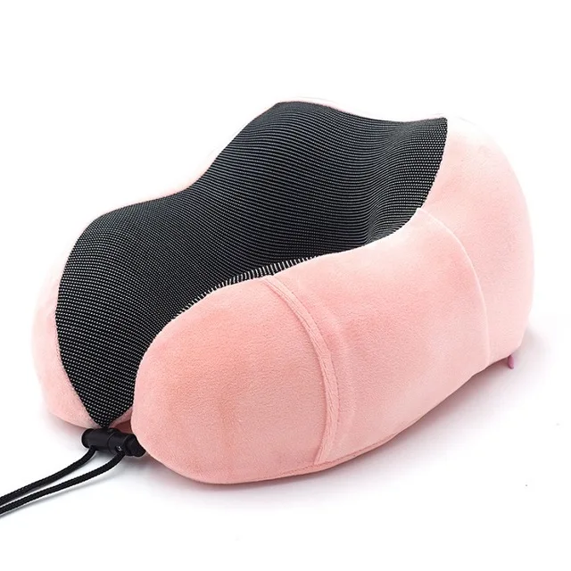 pink Новые u-образные подушки для шеи из пены с эффектом памяти, мягкие медленные подушки для путешествий, однотонный шейный затылочный медицинский постельные принадлежности, Прямая поставка - Цвет: pink
