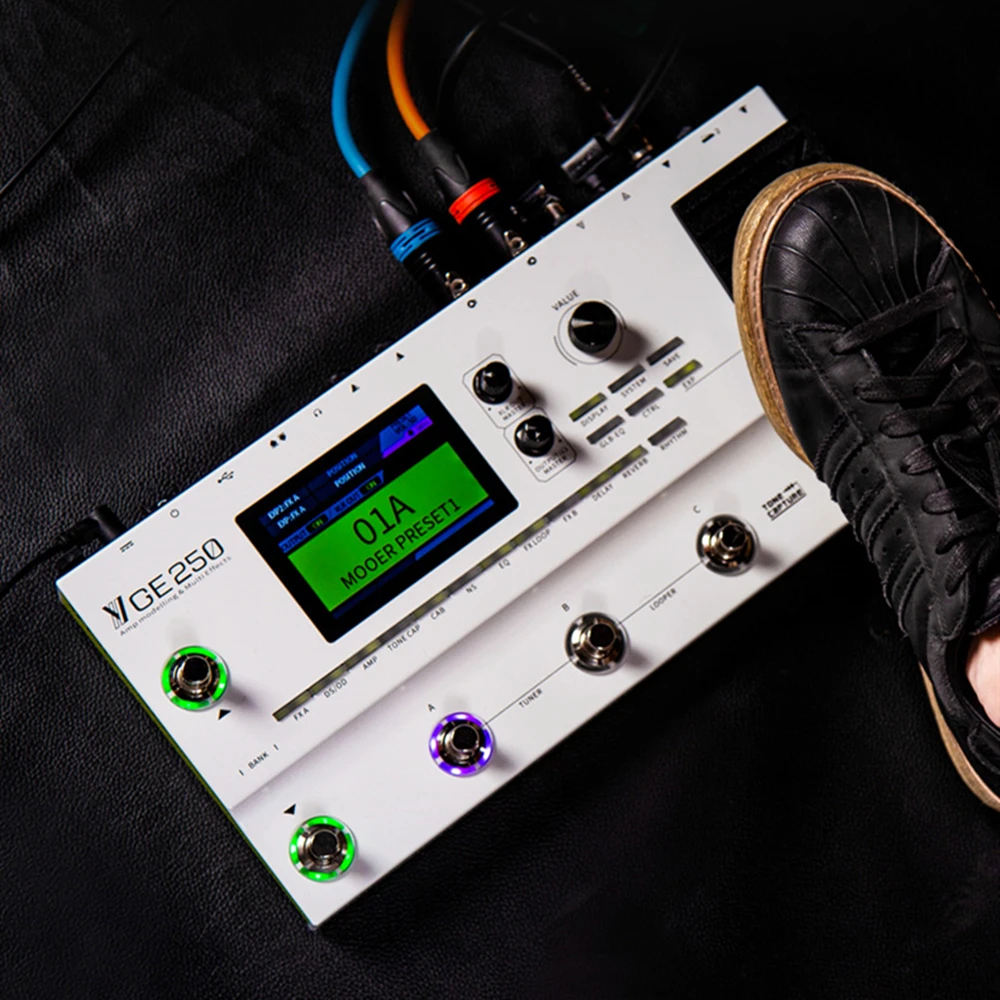 MOOER GE250 многофункциональная педаль для гитары 70 AMP модели 180 Effect Types 70s Looper 32 IR Digital