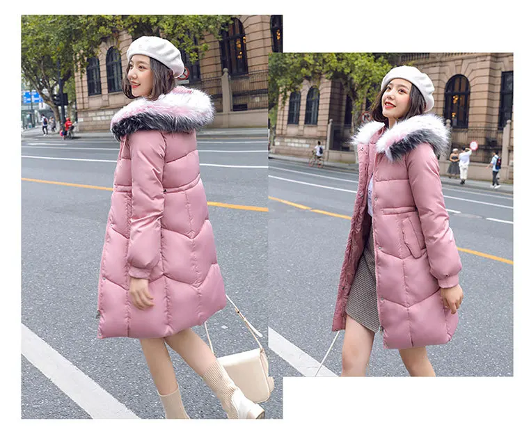 Abrigos Mujer Invierno женское пальто с капюшоном средней длины пальто парка Меховая зимняя куртка женская зимняя Толстая куртка женская