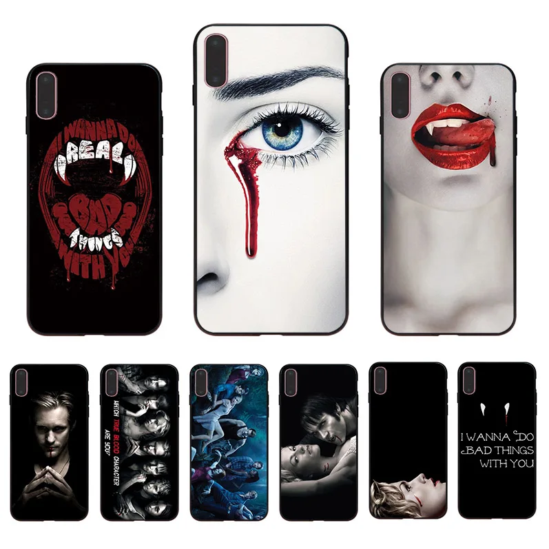 Мягкий чехол для iphone XS max 11 pro X XR черный из ТПУ с рисунком настоящей крови 8 6 6s 7 plus se