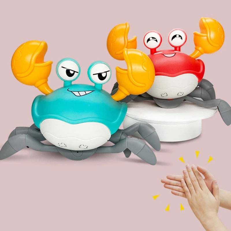 

Cartoon Electric Voice Control Crawl Big Crab Toy for Kids with Light Projection A2UB