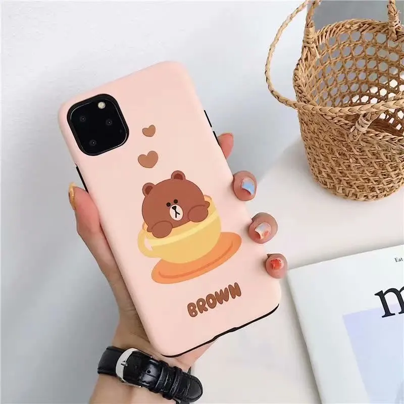 Милый чехол с мультяшным медведем, Кроликом, уткой для iphone 7, 8, 6, 6s PLUS, мягкий силиконовый чехол, задняя крышка для iphone X, XS, MAX, XR, 11 pro, max, Новинка
